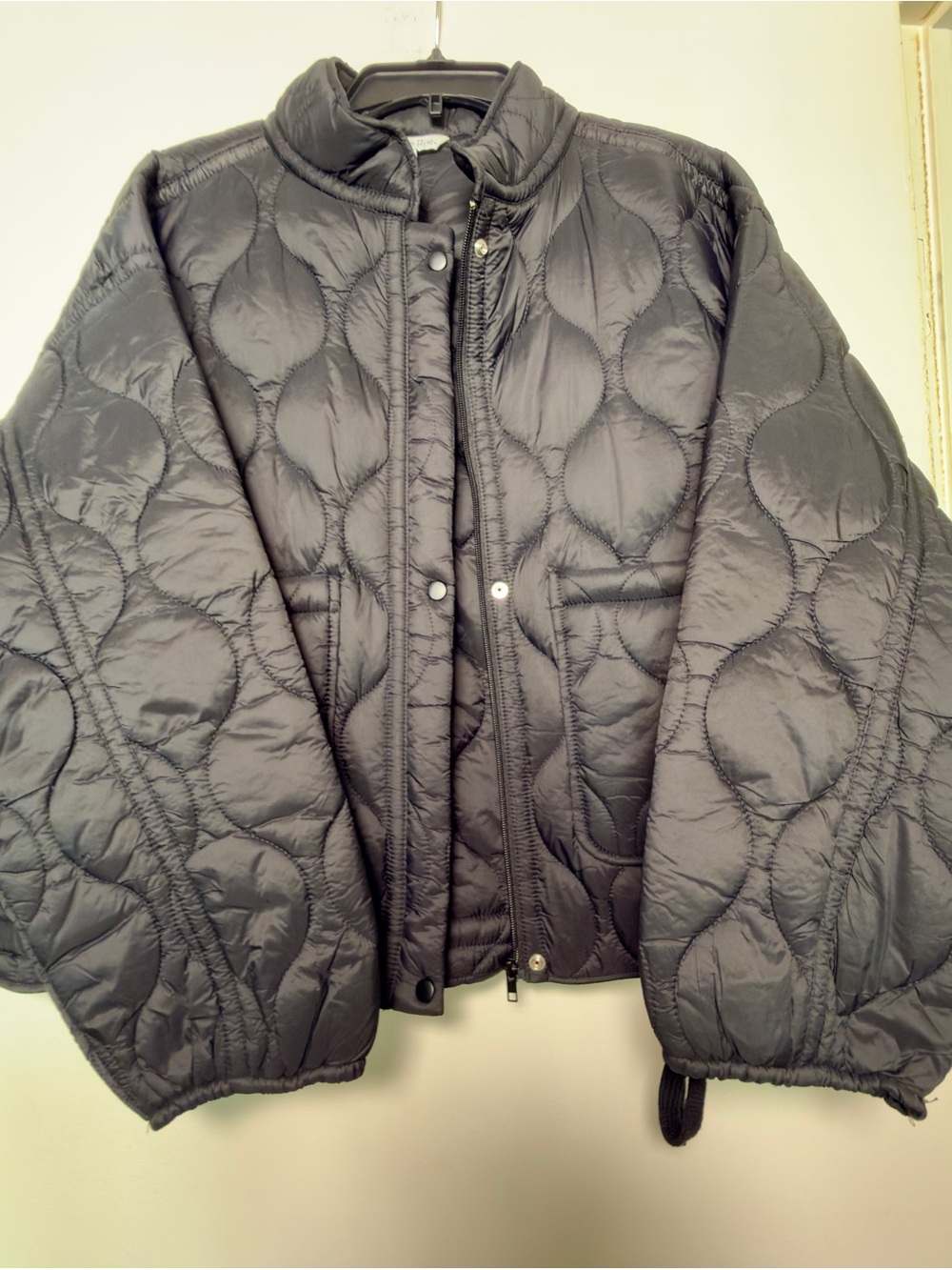 Women’s Classic Black Quilted Puffer Jacket - Lightweight Warm Insulation XL